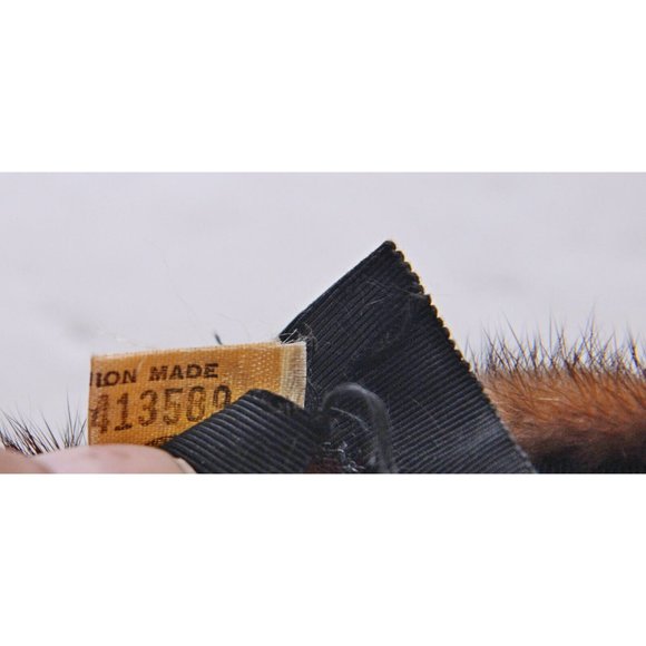 Vintage Mink Pillbox Hat Designed by Lora With Hair Clips Union Made - Picture 5 of 7